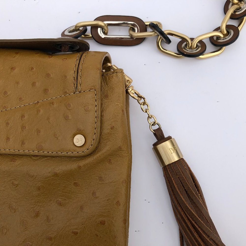 Diane Von Furstenburg OSTRICH HARPER TASSEL BAG - Picture 7 of 11